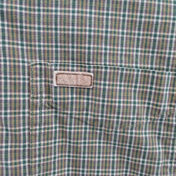 Carhartt Long Sleeve Shirt Gingham Plaid Mens 2XL XXL Green Yellow Western - Picture 3 of 13